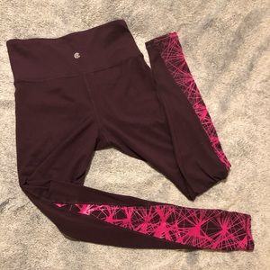 Champion S athletic leggings dark maroon